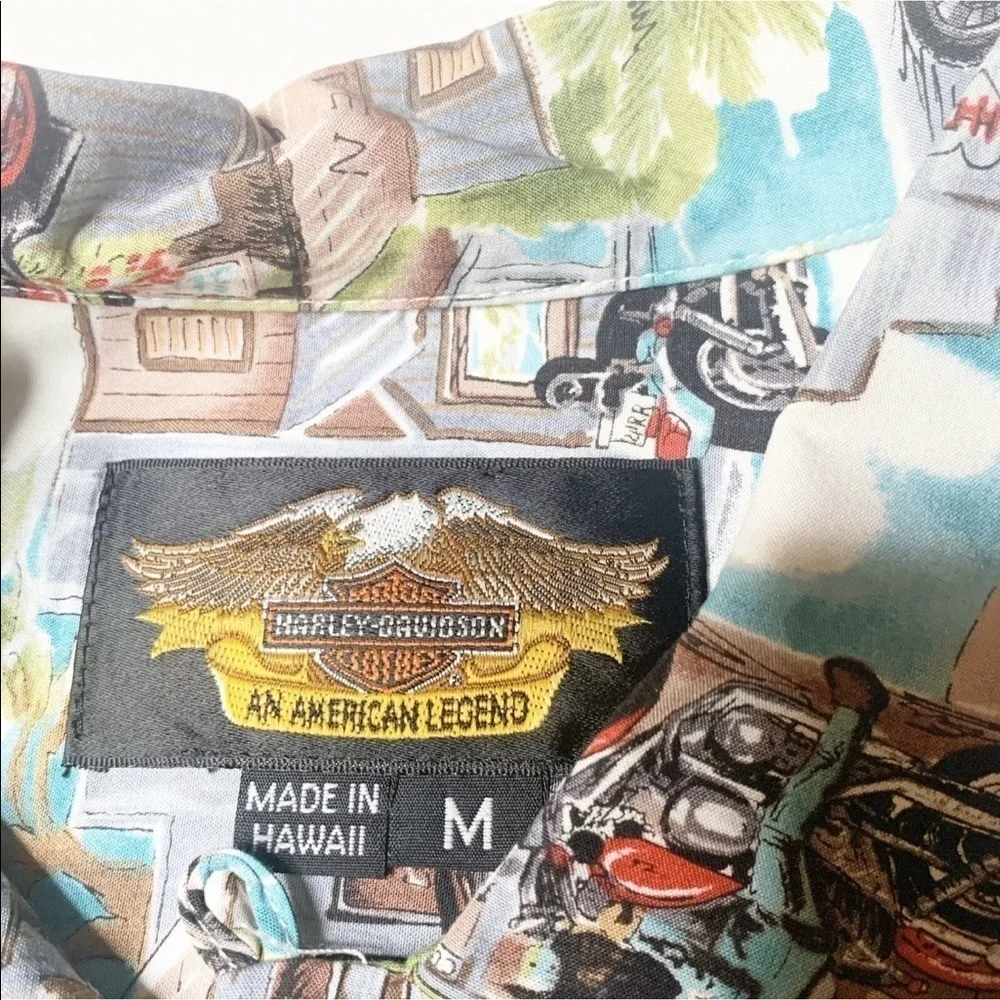 Tori Richard Harley Davidson Hawaiian Shirt M - Picture 8 of 8